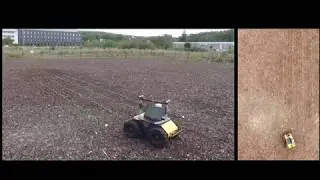 Visual-Servoing based Navigation for Monitoring Row-Crop Fields