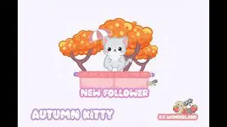 Animated Twitch Alerts - Autumn Kitty (Total 6)