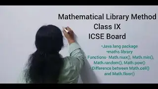 Mathematical Library Method Class IX ,X ICSE Board