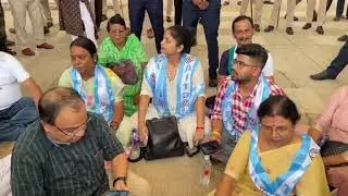 AITC Delegation sitting in Protest at Agartala Airport