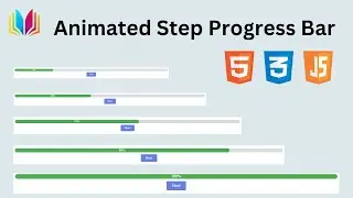 How To Make Animated Steps Progress Bar Using HTML CSS, JavaScript #animatedprogressbar #progressbar