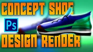 Concept shoe design speedrun process {PHOTOSHOP RENDERING}