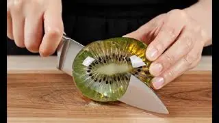 This Kiwi Cut Feels Unreal 😳 ASMR |#ASMR #OddlySatisfying #GlassKiwi #KnifeASMR #Shorts