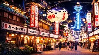 4K-HDR Shinsekai Night Walk 🌙 | Osaka Street Life After Dark #japan #4k #nightwalk #walking