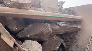 PLAYING with GIANT Rocks.ASMRRock Quarry CRUSHINGOperations Primary Jaw Crusher in action 