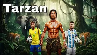 Tarzan, king of the jungle. Ronaldo. Messi. Neymar 