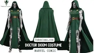 #Takerlama Women's Doctor Doom Costume Mask Dr. Victor von Doom Halloween Cosplay Outfit Takerlama