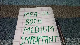 MPA-17 Important Question Both medium