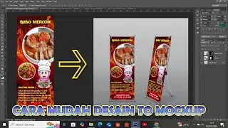 BELAJAR PHOTOSHOP cara membuat mockup x banner  di photoshop