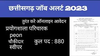 chhattisgarh jobs alert 2023 Last date?