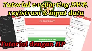 Cara Registrasi e-Reporting DWP dan Input Data Baru