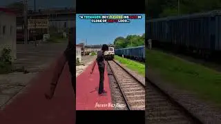 Boy flexing his hair infront of train#railway #centralcee # indian#edits#wap 7