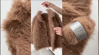 Детская шубка спицами из пряжи Gazzal Marilyn & Merinos