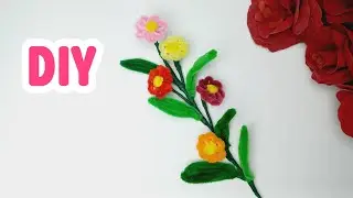 How to Make a Simple and Cute Pipe Cleaner Flower 💐 | DIY Craft Tutorial