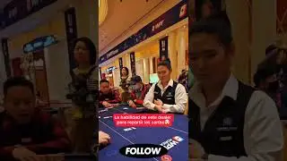 La habilidad de este dealer para repartir las cartas 🤯 #texasholdem #poker