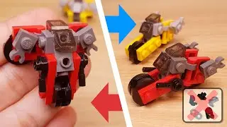 Micro LEGO brick  motorcycle  transformer mech - Bikey V2  #LEGO #MOC #mech #レゴ #レゴ変形ロボ #레고변신로봇