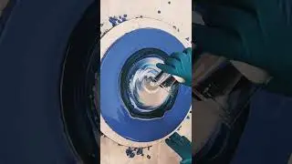 Blue & Silver Simple Acrylic Pouring Paint #shorts #fluidart
