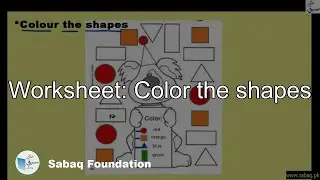 Worksheet: Color the shapes, Math Lecture | Sabaq.pk
