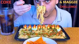 4 PACK MAGGI CHALLENGE, NOODLES EATING AMR, BOILED EGGS & DIET COKE | EATING SHOW | MUKBANG ASMR |