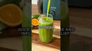 Natural Headache & Inflammation Relief Juice | Orange Ginger Cucumber Spinach Recipe for Healing