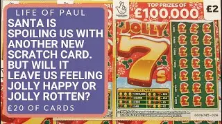 New lottery scratch cards, &pound;20 of the &pound;2 Jolly 7s scratch tickets. 10 cards in total