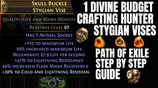 1 Divine Budget Crafting Hunter's Stygian Vise Belts for Profit - Path of Exile Sanctum League - POE