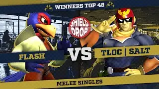 Flash (Falco) vs TLOC | Salt (Captain Falcon) - Melee Singles Winners Top 48 - Shield Drop