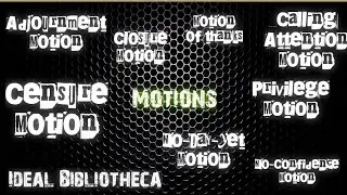 Parliamentary Motions | Parliament | Indian Polity | Laxmikant | Ideal Bibliotheca
