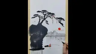 The fun of a fisherman is to fish #creative inspiration #Yileo calligraphy and painting #