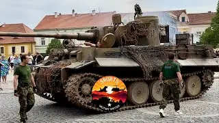 Historic Tiger 1 Replica at 80th Anniversary of 80 Years WWII End &ndash; Dobřany, Czech Republic