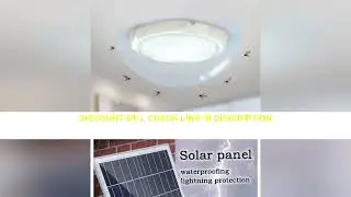 Solar Light Ceiling Light Outdoor Separate Panel IP66 Waterproof Indoor Solar-Power Lamp Corridor Li