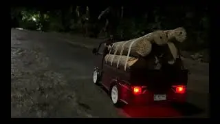 MOBIL REMOT WPL D12 ANGKUT KAYU BESAR MALAM HARI PART 2