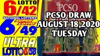 Pcso lotto result August 18,2020 Tuesday