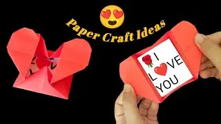 Origami:Heart box& Envelope||paper craft Idea || DIY heart box making||gift box