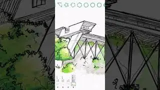 Using Concepts App to sketch a conceptual house project on an iPad Pro M2 Chip
