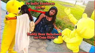 Teddy Bear Prank Cute Girl || Funny Reaction on public places || #funnyvideo #yourteddyboy #viral