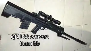review & testing Water Gel Blaster toys QBU 88 spring powered converted to airsoft BB 6mm
