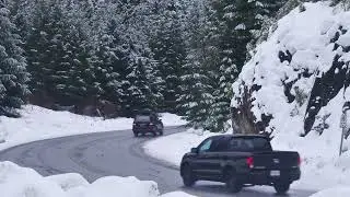 Curve on a snowy road