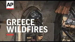 Aftermath, firefighters at blaze north of Athens