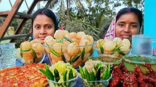 Chicken pizza, fuchka, alu bharta, drumstick heavens chicken lollipop challenging video. Punishment🤮