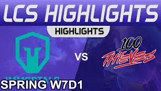 IMT против 100: лучшие моменты весеннего сезона LCS 2022 W7D1: бессмертные против 100 воров от Onivia