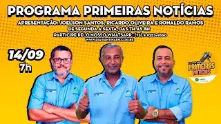 Programa Primeiras Notícias 14/09/2023 | Diamantina FM | A rádio que todo mundo ouve, todo mundo vê!