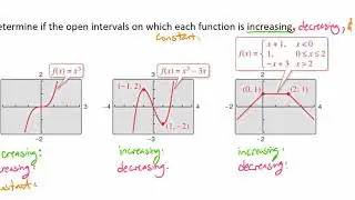 Determining the Open Intervals Where Increasing Decreasing and Constant Video
