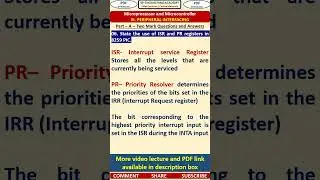 06MP3   Microprocessor and Microcontroller   State the use of ISR and PR registers in 8259 PIC