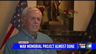 Scaffolding coming down from Indiana War Memorial after months of delays