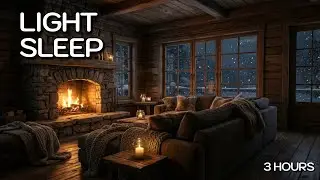 For Light Sleep & Restless Nights ❄️ Soft Piano, Crackling Fire (3 Hours)