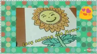 How to draw a smiling sun flower easy for kids