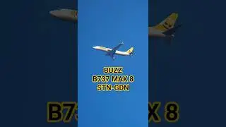 SUPER RARE BUZZ 737 MAX 8 approaching GDN from STN! | #aviation #plane #shorts