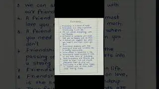 Few lines on friendship🤝 | 10 lines on friendship #handwriting #essay #shorts #friendship #ytshorts