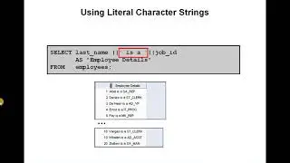 Literal Character Strings: SQL Tutorial